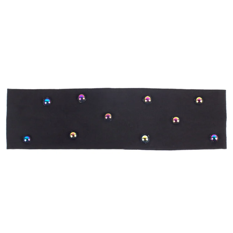 Multicolor Black N Geebro, женский серебряный головной убор со стразами, модные эластичные плоские растягивающиеся повязки на голову для девушек, повязка на голову ручной работы - Цвет: Multicolor Black N