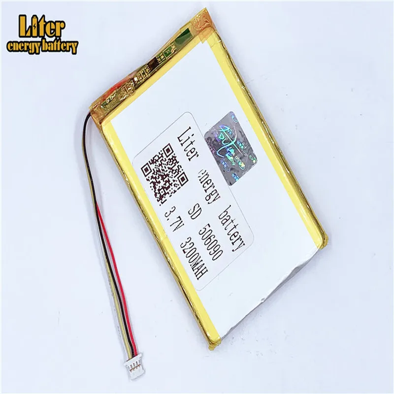 

plug 1.0-4P 506090 3200mah 3.7V High quality lipo Battery lithium polymer rechargeable tablet pc 7 inch MP4 MP5 Battery