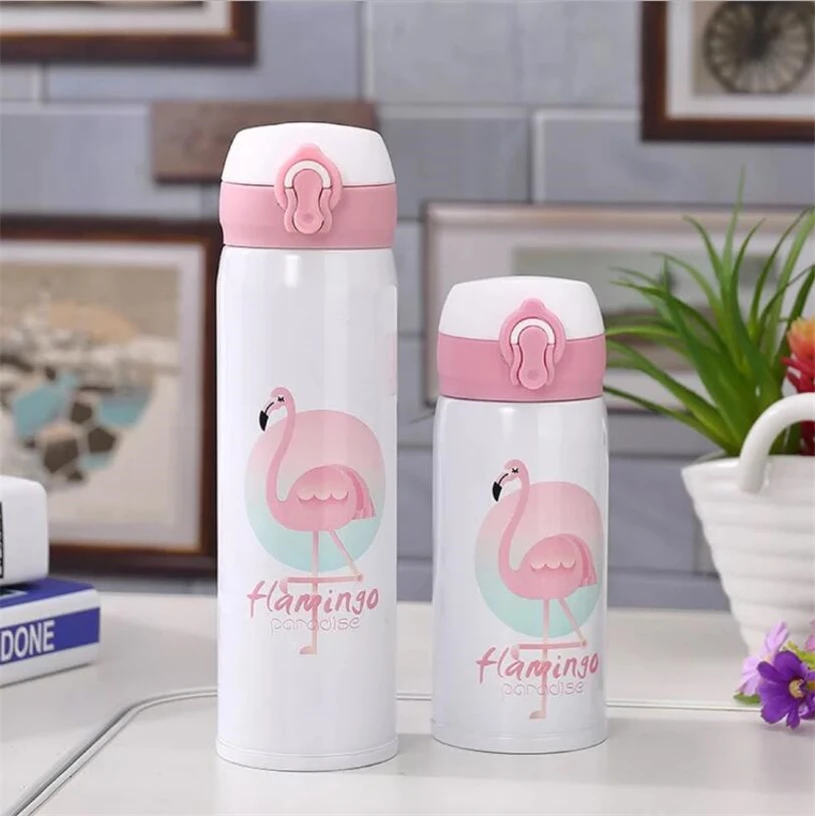 New creative flamingo fashion bouncing thermos cup stainless steel cartoon Insulation cups | Дом и сад