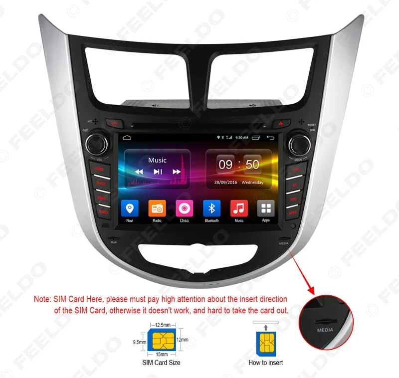 FEELDO 7 &quotAndroid 6 0 (64 бит) DDR3 2G/32G/4G LTE Восьмиядерный автомобильный DVD GPS радио головное
