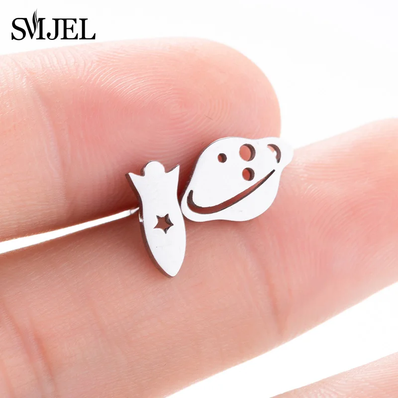 Модные ювелирные изделия SMJEL из нержавеющей стали серьги гвоздики в виде
