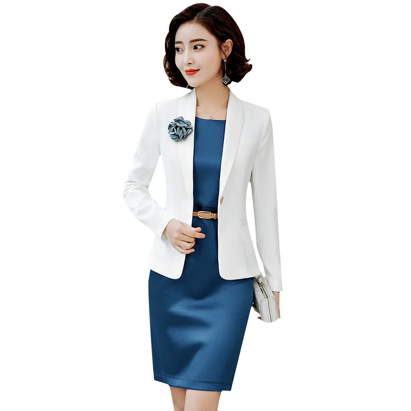 Женский костюм весна лето приталенные белые блейзеры с длинным рукавом модные