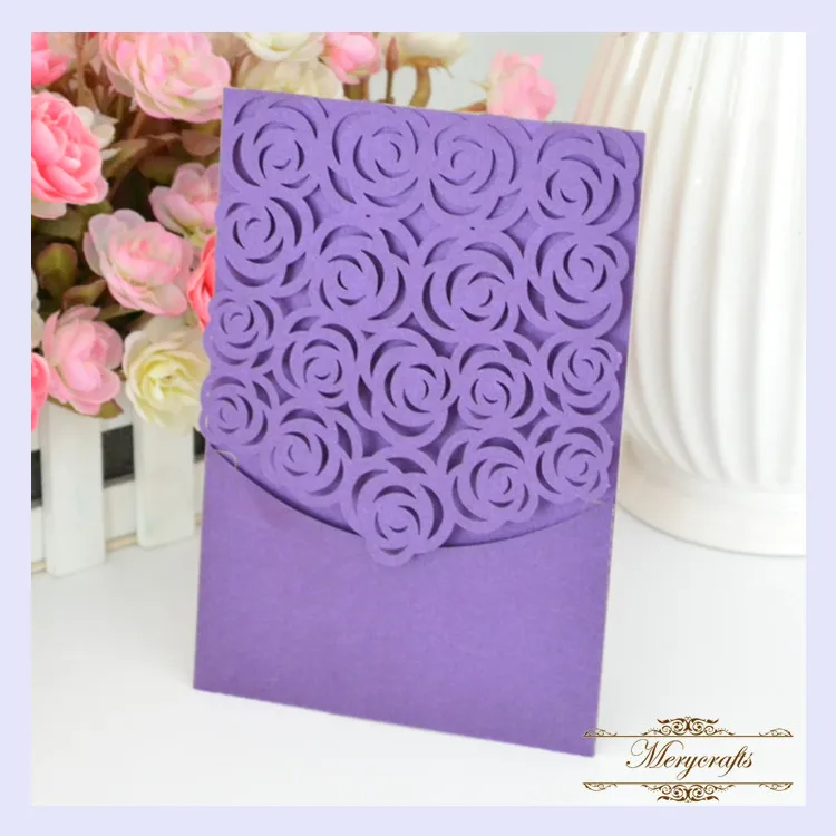 

MR074 Flower theme luxury unique laser cut wedding invitation card