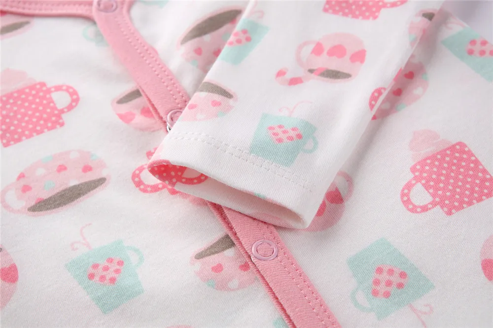 100% Cotton Baby Girl Clothes Cute Cartoon Long Sleeve 0-12M Infant Costumes Romper baby rompers with letters | Мать и ребенок