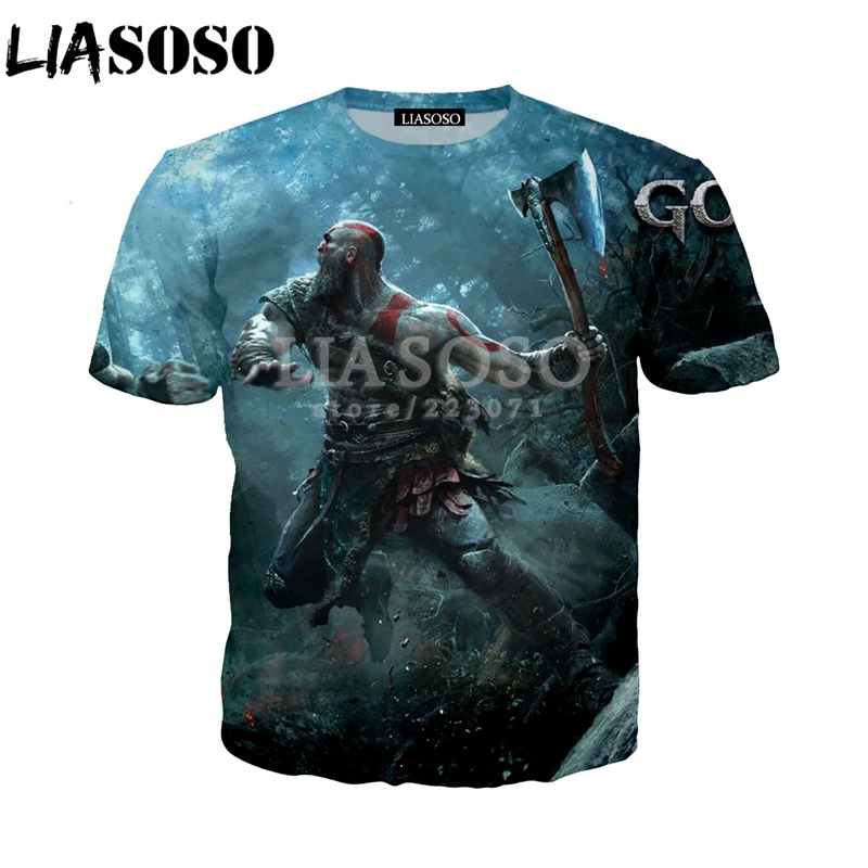 LIASOSO летняя модная толстовка с коротким рукавом и 3D принтом мужская женская