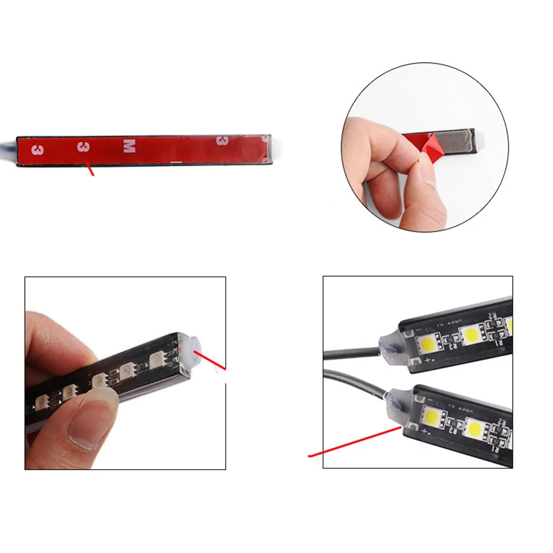 2 шт./компл. 2 в 1 цветная(RGB) атмосферная лампа 5050 18SMD светодиодный полоски для автомобиля окружающей среды светильник Подсветка салона окружающей среды светильник Underglow 12V