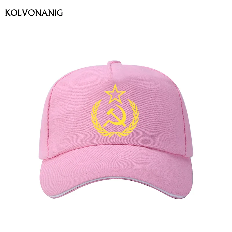 KOLVONANIG CCCP, бейсболка с принтом с русскими буквами, хлопок, Бейсболка унисекс для взрослых мужчин и женщин, высококачественные кепки - Цвет: Pink 02