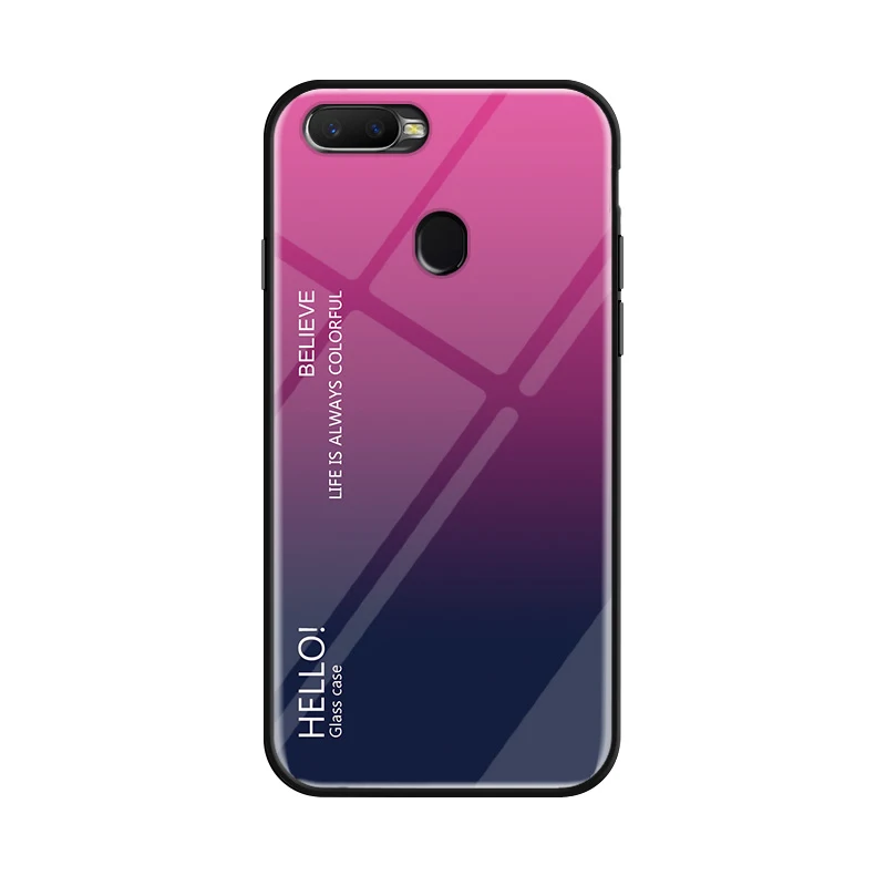 Чехол из закаленного стекла vopton с градиентом для OPPO A7 AX7, чехол, силиконовая рамка, стекло, жесткий чехол для телефона OPPO AX7 6,2 ''A 7
