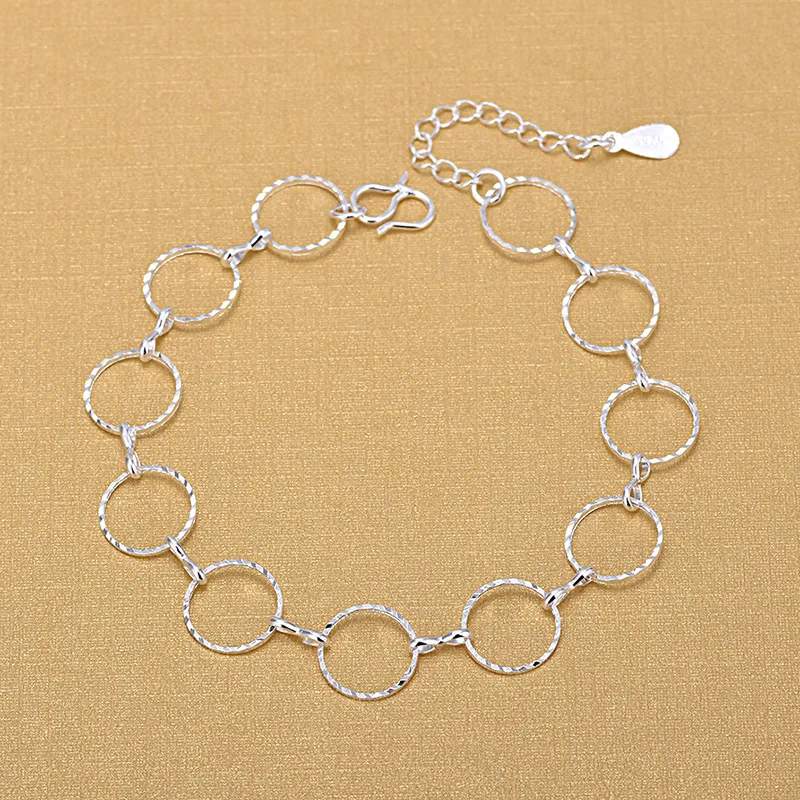 

Silver Color Round Bracelets Fashion Bracelets Jewelry For Woman Gift