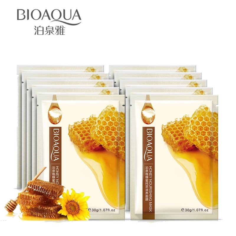 10 шт./лот bioaqua медовая Питательная, для лица маска чистый натуральный пудра «Essence» Уход за сухой увлажнитель кожи акне маска для ухода за кожей