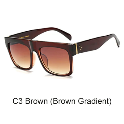 C3 Brown-Brown Ralferty, солнцезащитные очки больших размеров для женщин и мужчин, фирменный дизайн, квадратные солнцезащитные очки для женщин, черные градиентные оттенки, женские UV400 D5676 - Цвет линз: C3 Brown-Brown