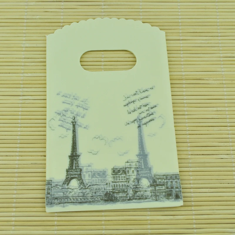 Лидер продаж пластиковый пакет с изображением башни 50 шт./лот 9x15 см|bags gusset|bag tennisbag
