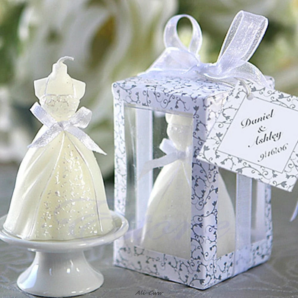 Свеча в форме невесты белого цвета Свадебная вечеринка Декор элегантная коробке
