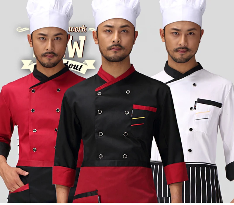2017 осенне-зимняя одежда для кухни с длинным рукавом куртки шеф-повара форма отеля