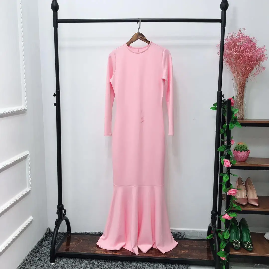 Vestidos абайя, кафтан марокканский Дубай Арабский Мусульманский платье Caftan хиджаб Eid платья исламский Рамадан одеяние мусульмане Longue - Цвет: Розовый
