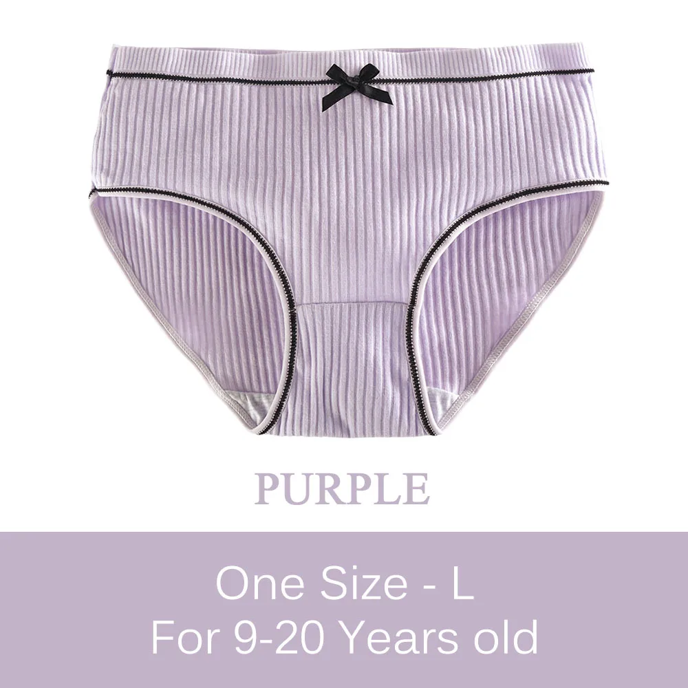Purple SLAIXIU, хлопковые трусы для девочек, нижнее белье, детские трусы ярких цветов для девочек, детская одежда, один размер для От 9 до 20 лет - Цвет: Purple