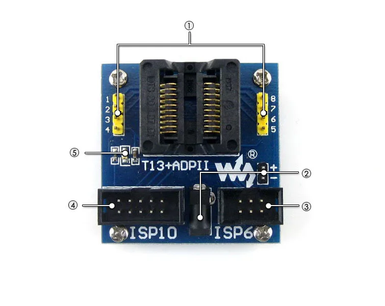 T13 + ADPII ATtiny13 ATtiny12 ATtiny15 ATtiny25 ATtiny45 SOIC8 (208 mil) AVR Enplas программирующий адаптер тестовая