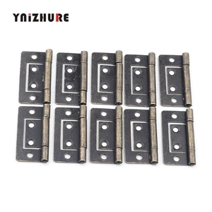 38*21 мм 10 шт. винтажные бронзовые античные железные петли для двери шкафа для багажа, декор с 4 отверстиями, мебельное украшение, односторонние петли