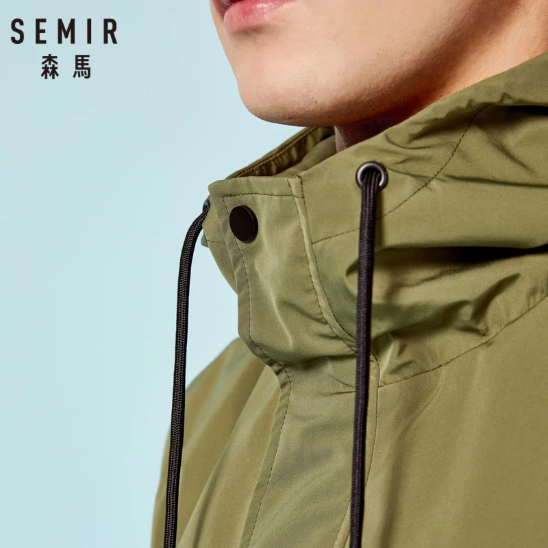 Куртка SEMIR мужская с капюшоном уличная ветровка на молнии длинным рукавом