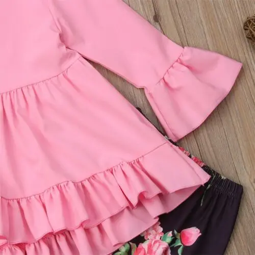 2 шт. топ с оборками и длинные леггинсы для девочек | Мать ребенок