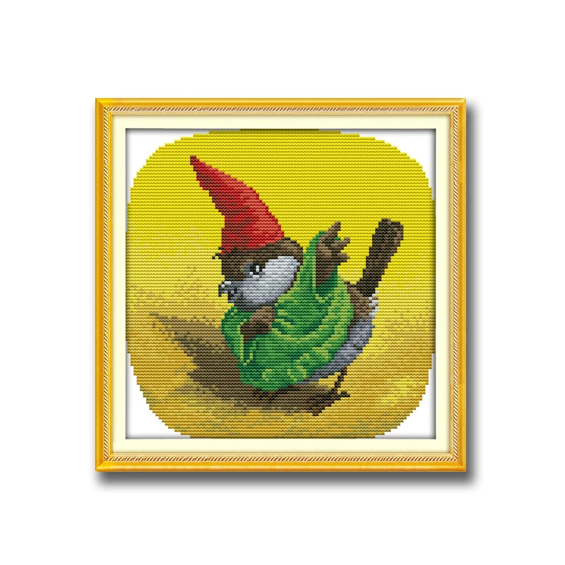 Волшебная птица милые животные Рождественский узор печать на холсте DMC 14CT 11CT