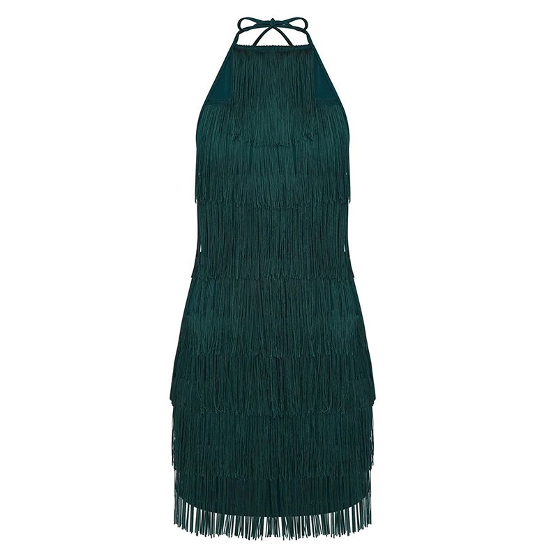 Tassel Dress Women Short Summer Backless Slim Strap Sleeveless Sexy Party Spaghetti Mini Sundress 2019 z0506 | Женская одежда