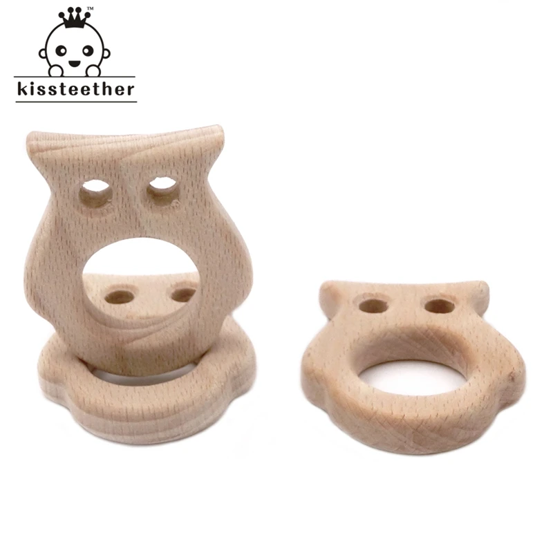 Бук деревянная Сова натуральные ручной работы деревянные Прорезыватель DIY