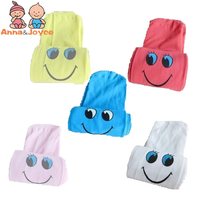 2 шт./лот От 3 до 7 лет Детские Бархатные колготки со смайликами на весну осень для