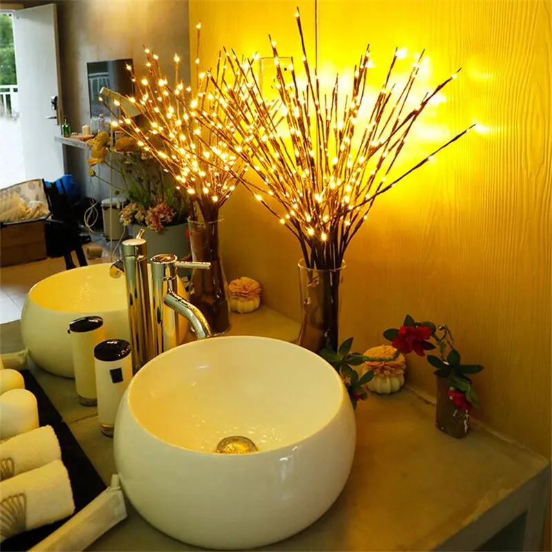 Теплый белый светодиод моделирование светильник ветка 20 ламп diy творческий