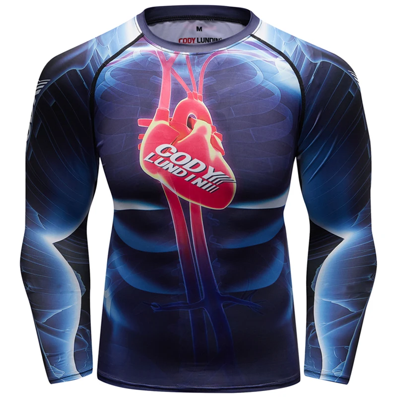 Мужская быстросохнущая облегающая футболка компрессионная рубашка с 3D принтом