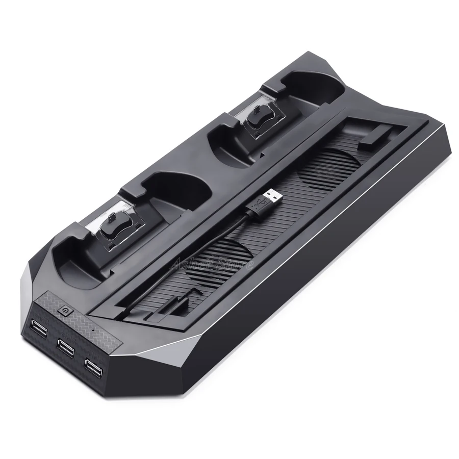 Вертикальная подставка PS4 Slim с двойным контроллером зарядная док-станция 2