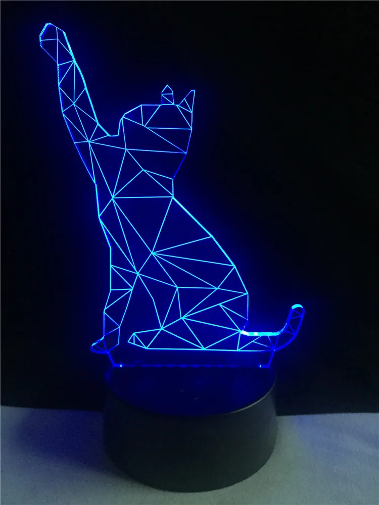 Животное Kawaii Кошка 3D освещение светодиодный USB настроения гаджеты многоцветный Детский Светильник Настольный Lampara ночник для детской спальни