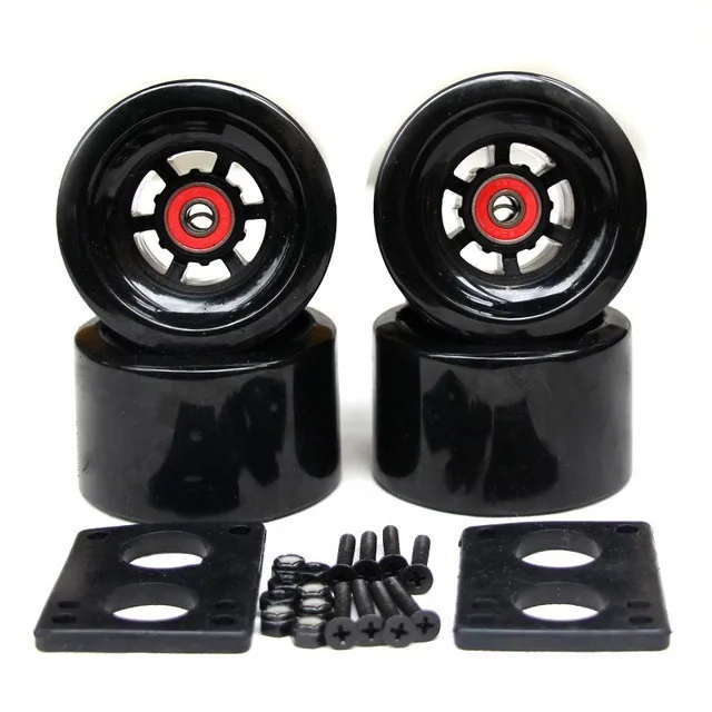 83mm Black wheels Новое поступление года. Колеса для скейтборда. Длинные борты. Колеса 83*52 мм. Колеса 6 мм Riserpad 35 мм. Болты ABEC-9 подшипников. Большие колеса для Лонгборда - Цвет: 83mm Black wheels