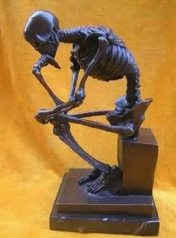 WBY817 чудесная Бронзовая статуя черепа истончика|sculpture marble|sculpture customsculpture animal |