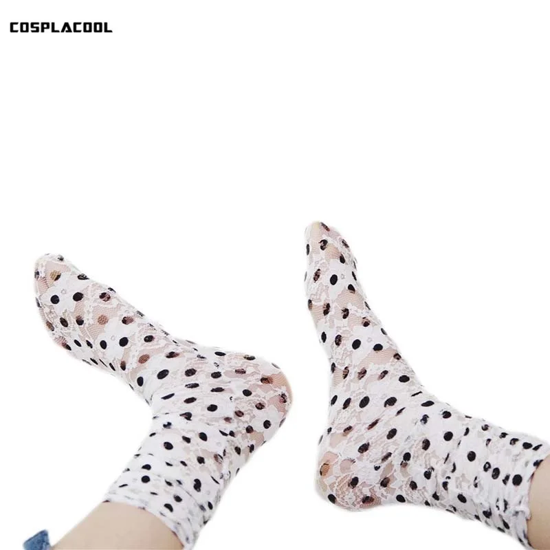 [COSPLACOOL] Новое поступление в Европе прозрачные кружевные носочки с цветочным