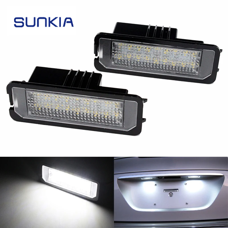 

2 шт./компл. SUNKIA, встроенный Canbus без ошибок, белый 18SMD светодиодный номерной знак, подсветка для Continental Mulsanne