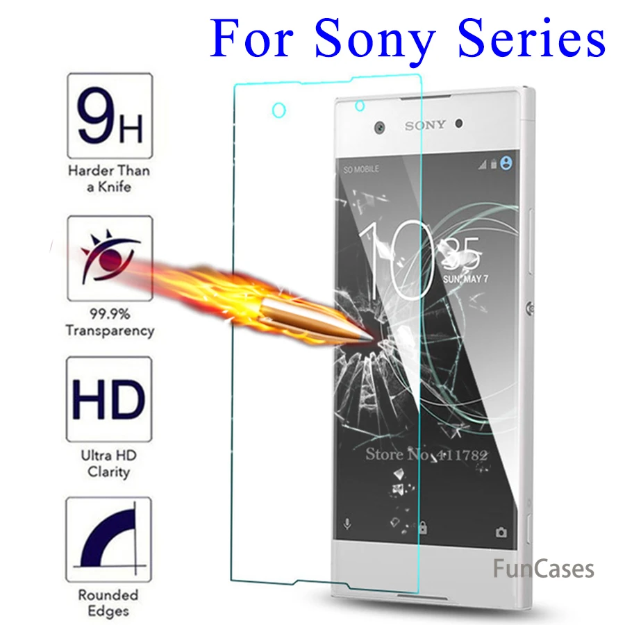 Закаленное стекло для sony Xperia Xa1 XA X XZ XZ1 XA1 Ultra Compact E4 C4 C3 Защитная пленка 2.5D|Защитные