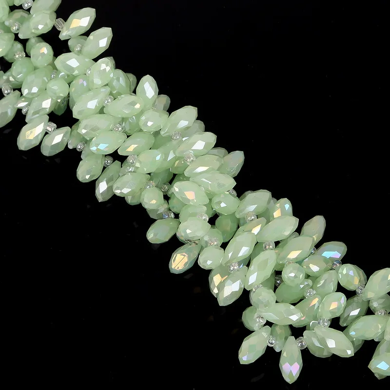 Light Green AB 50 шт./лот 6*12 мм каплевидные Австрия граненые хрустальные бусины капли воды, стекло бусины Свободные разделительные бусины для изготовления ювелирных изделий - Цвет: Light Green AB
