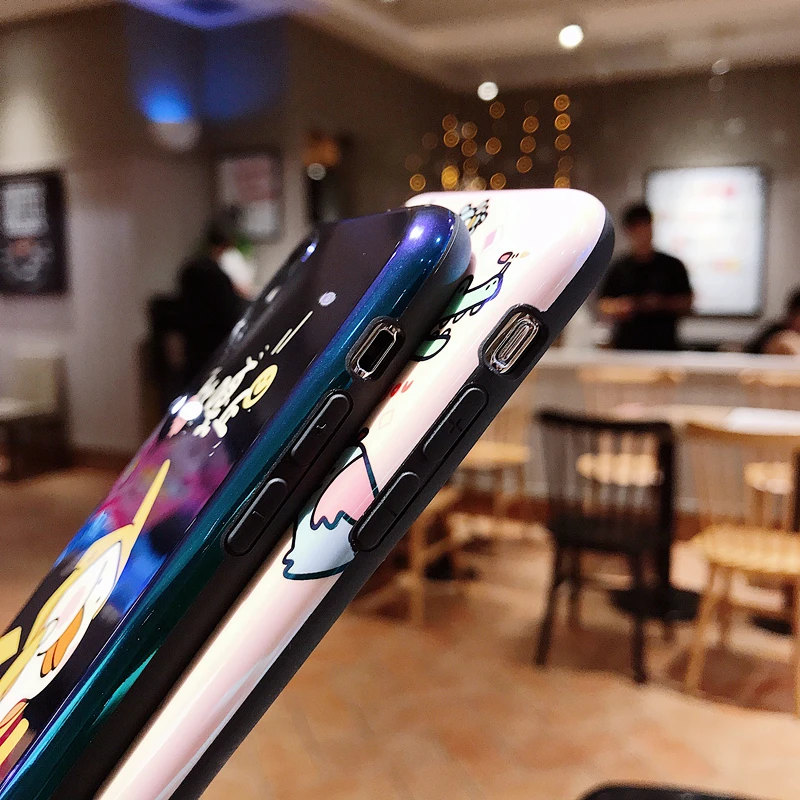 Marchcover для iPhone X XS MAX милый мультфильм пикачуэ Утка чехол синий луч мягкий tpu fundas 8 7 6