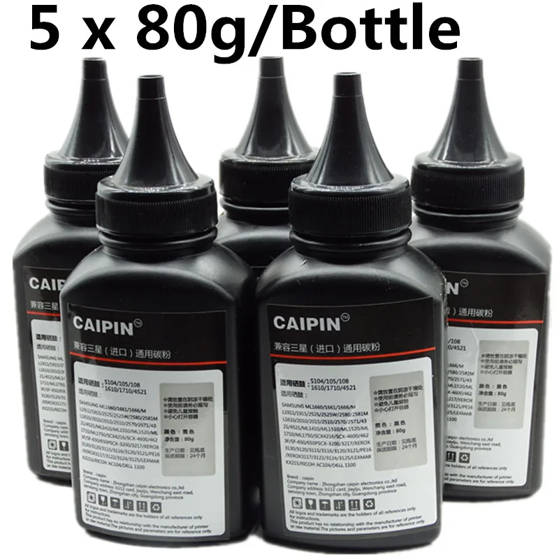 5 Bottle 80 г черный Заправка лазерный тонер Наборы для Xerox 3119 PE120 3150 3117 3122 3124 3125 3130 3120 3115 3116 3120 3121 принтер - Цвет: 5 Bottle
