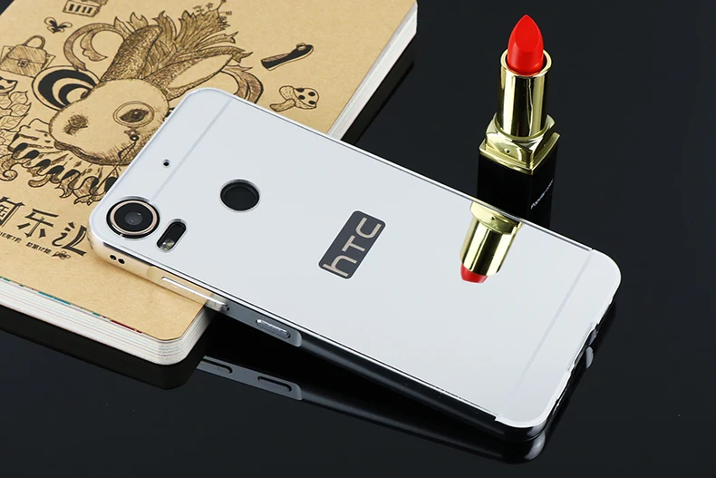 Для HTC желание 10 Pro случае зеркало покрытие металла Рамки с задняя крышка Жесткий