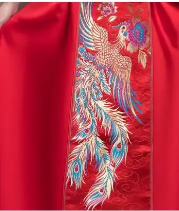 Двойное китайское традиционное платье Ципао с Фениксом для заграничной