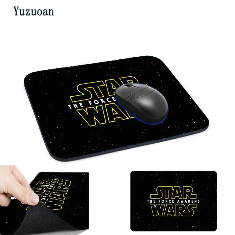Yuzuoan Top Game Golden Star Wars Logo Computer Mouse Pad Mousepads Decorate Your Desk Non-Skid Rubber No Overlock Edge | Компьютеры и