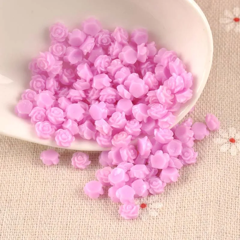 6 мм Мини flatback Смола Кабошоны роза цветок для скрапбукинга Камея ремесло Сделай
