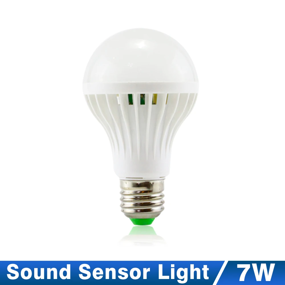 Sound sensor 7W KARWEN светодиодный PIR датчик движения лампа 110 В 220 В светодиодный светильник 3 Вт 5 Вт 7 Вт 9 Вт 12 Вт автоматический умный светодиодный PIR инфракрасный корпус E27 звуковой датчик светильник - Испускаемый цвет: Sound sensor 7W