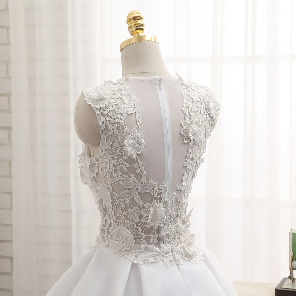 

Vestido De Noiva Short Wedding Dresses A-line Short Mini Appliques Chiffon Lace Vintage Wedding Gown Bridal Dresses