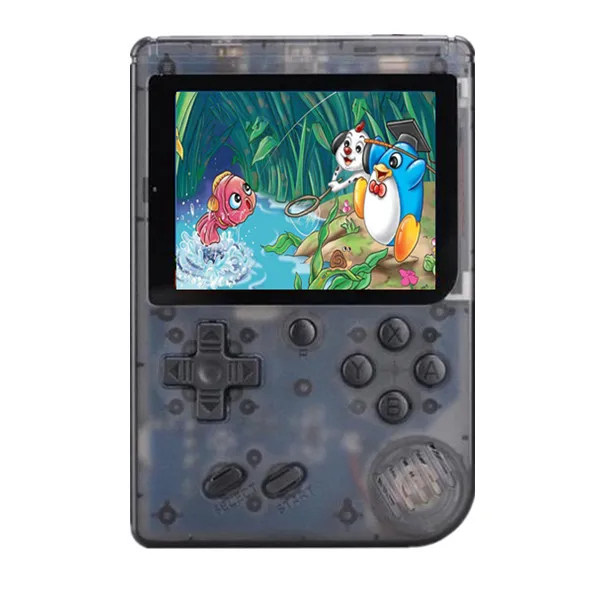 Transparent black Powkiddy портативный игровой плеер встроенный 168 классические ретро игры Поддержка ТВ выход Ретро игровая консоль для детей Подарки - Цвет: Transparent black