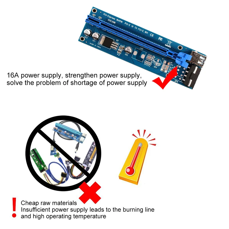 Удлинитель Ubit 6 шт./лот 1x до 16x Экспресс карта расширения USB 3 0 PCI e удлинитель SATA 15pin