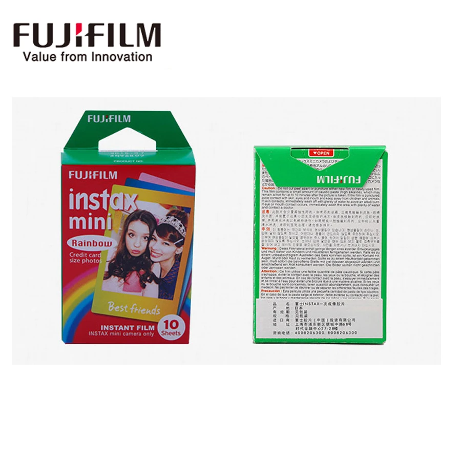 10 листов Fujifilm Fuji Instax Mini 8 пленка Радужная мгновенная камера для 7s 7 50s 50i 90 25 dw Share SP-1