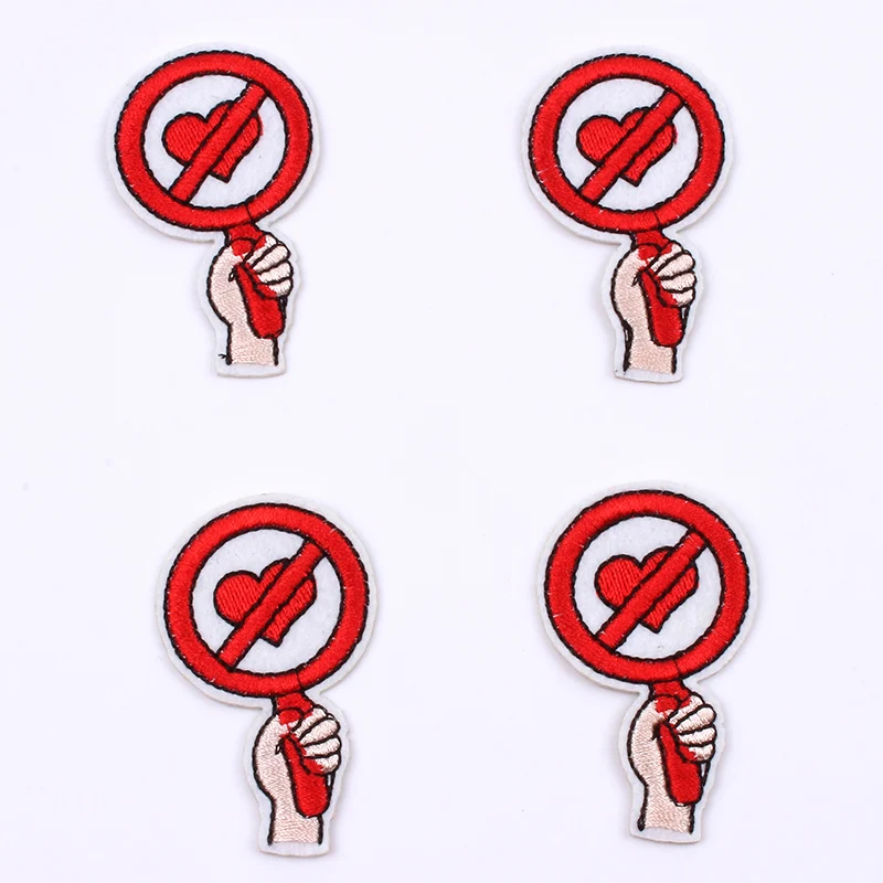 10 шт./лот забавная нашивка вышитая Железная на руку с надписью Love наклейки одежда